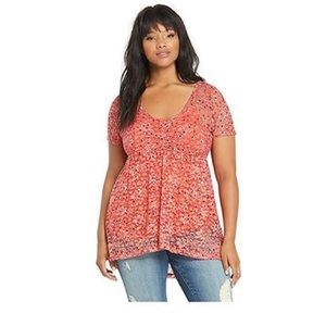 Floral lace babydoll top
